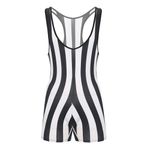 easyforever Men's One Piece Striped Bodysuit Fitness Jumpsuit Wrestling Singlet Athletic Leotard Black B Small