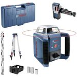Bosch Professional Rotation Laser Level GRL 400 H (One-Button keypad, Receiver LR 1, Levelling Rod GR 2400, Tripod BT 152, Working Range: up to 400m (Diameter), in Carrying case)