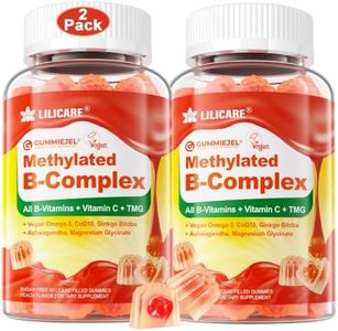 LILICARE Women's & Men's Super Vitamin B Complex Filled Gummies, Methylated w/Omega 3, Magnesium,CoQ10, Ashwagandha,Vitamin C, TMG, Sugar Free - 60 Count (Pack of 2)