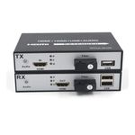 Hanutech Hdmi Extender with 2.0 USB (KVM) Over Single Mode SC Fiber- Hdmi to Fiber Optic Converter 1080p 60Hz HDMI Video Audio Upto 20KM (1 Pair)- 1 Year Warranty