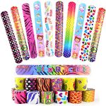 KUUQA 25Pcs Slap Bracelets for Kids Slap Bands for Kids Snap Bands for Kids Party Bag Fillers Toys for Girls Boys