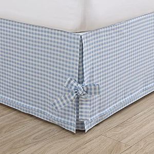 Laura Ashley Home - Cotton Ruffled Bedskirt, Lightweight & Classic Style (Hedy Blue, Full)