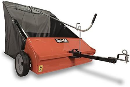 Agri-Fab 45-0492 44" Tow-Behind Lawn Sweeper, 25 cu. ft Hopper Bag Capacity; Leaf & Grass Cathcher, with Adjustable Brush Height and Dump From Seat Handle