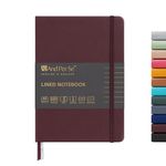 &And Per Se Lined Journal Notebook, 160 Pages, A5 5.7 inches x 8 inches College Ruled Thick Paper Notebook Journals for Writing, Hardcover Notebooks for Women Men Office School (Dark Red)