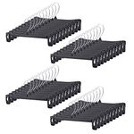 Tosnail 40 Pack 12 Inch Black Plastic Skirt Pants Clothes Hangers with Non-Slip Big Clips and Swivel Hook - Black