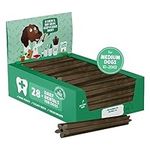 Denzel's Vegan Dog Dental Sticks - for Medium Dogs - Peanut Butter & Peppermint (Pack of 28)