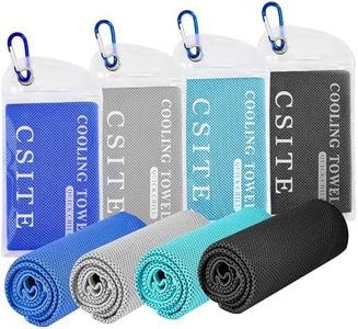 CSITE 4 Pack (47"x12") Cooling Towels for Neck and Face, Soft Breathable Ice Towel for Hot Weather, Yoga, Sport, Gym, Workout, Running, Fitness, Camping
