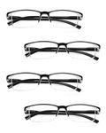 LUFF 4 Pairs Reading Glasses Anti-Blue-ray Men/Women Computer Readers