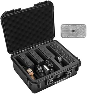 LOTOCASE Handgun Case 4 Pistol Case & 17 Magazine, Heavy Duty Gun Hard shell - Shock Proof & Waterproof Pistol Cases with Included Silica Gel Canister