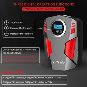 SYTUNG Digital Tyre Inflator – Portable Air Pump, Red