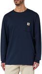 Carhartt Men's Workwear Long Sleeve Pocket T-Shirt K126, Navy, 4X-Large Regular