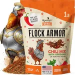 Roosty's Naturals Flock Armor - Chicken De-Wormer Powder - Chili Mix | XL 1LB Pouch | All-Natural Formula | US-Made Chicken Wormer - 16oz Bag