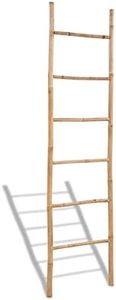 vidaXL Bamboo Towel Ladder with 6 Rungs Holder Clothes Rail Dryer Rack Hanger