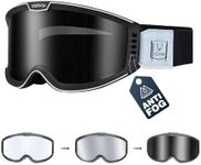 VOZAPOW Photochromic Motorcycle Goggles Anti Fog, OTG Dirt Bike Motocross Goggles UV Protection for Men Women MX Accessories