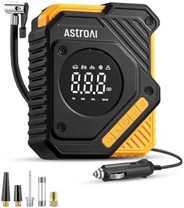 AstroAI Car Tyre Inflator Air Compressor 12V DC, 150 PSI Digital Tyre Pump with Pressure Gauge, Large LCD Display, Smart Preset & Auto Stop, for Car, Motorcycle, Bike Tyres