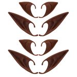 FRESHME 4 Pairs Brown Fairy Ears Renaissance Pixie Pointed Ears for Women Kids Halloween Cosplay Costume Dress up Accessories