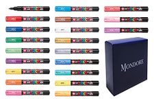 Posca Paint Marker Pen Extra Fine Point (PC-1M) 21 Colors Full Set with Original Box Japan Import