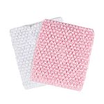 Andux 12 Inch Assorted Colors Baby Girl Crochet Tutu Tube Tops Chest Wrap Wide Crochet Headbands ETMX-01 (White+Light Pink;2 PCS;12inch)