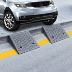 Lucosobie Driveway Curb Ramps 5"- Portable Heavy Duty Rubber Shed & Threshold Ramp for Sidewalk Cars Bikes Wheelchairs Pet Mobility (50 x 50 x 15 cm - 2 PCS)