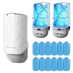Homealexa 2 Pack Fruit Fly Trap with 180° Rotating Plug, UV Indoor Fly Catcher for Fruit Flies, Fungus Gnats & Moths, Electric Insect Trap with Sticky Pads, Kitchen Fly Trap with 12 Glue Boards