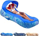 Mosoyolo Inflatable Lounger Air Sofa with Sun Shade Cover Waterproof Inflatable Couch Chair for Camping Beach Hiking Backyard, Easy to Set Up Inflatable Couch (Blue)