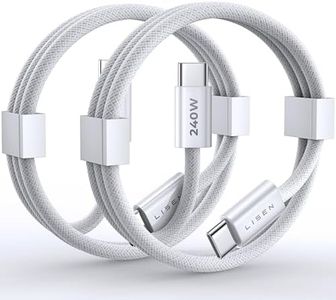 LISEN 2 Pack 240W USB C to USB C Cable 1M USBC to USBC PD Fast Charging Type C Charger Cable for iPhone Accessories 16 16e MacBook Pro iPad Matebook Chromebook Pixel Galaxy S25 Switch White-2pack-1M