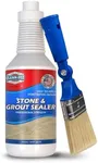 Clean-eez Grout Sealer & Stand-Up Brush Combo: Ultimate Floor Tile & Shower Sealant, Heavy Duty Protection for Kitchen & Bathroom, Safeguard Marble, Ceramic & Granite Surface -32 oz Sealer & Brush Set