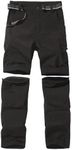 Anyanmoutn Boy's Outdoor Quick Dry Pants Kids' Cargo Pant Casual Hiking Climbing Convertible Trouser Fishing Pants, Black, 16-18 Years