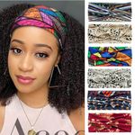 6Pcs Bandana Headbands for Women Wide Wavy Headscarf Boho Head Scarfs Wraps Turban Fabric Elastic Headband Yoga Hairbands Sport Running Headscarves