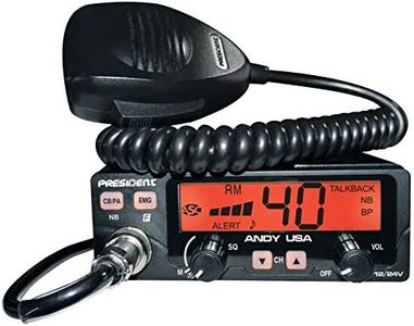 President ANDY Compact AM CB Radio, Multi-functions LCD Display, 7 Wweather Channels, 40 Channels AM, 12/24 Volts, Up/Down Channel Selector, Volume Adjustment and ON/OFF, ANL and NB Filters