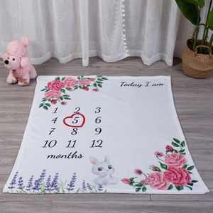 vmaisi Baby Milestone Blanket Gifts for Girl - Newborn Monthly Year Infant Growth Blankets Nursery Swaddling Blankets (Flowers, Single Printed)