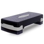 Sparnod Fitness SAS-1000 Aerobic Gym Stepper for Exercise at Home, Adjustable Height, Anti-Skid Surface, Supports up to 225 kg, Compact & Portable, Ideal for Cardio, Strength Training & Pilates (Grey)