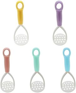 5Pcs Mini Potato Masher Cooking Utensils Non-Scratch Nonstick Masher Manual Silicone Potato Masher Kitchen Tools for Bean, Root Vegetables