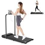 Foldable Walking Pad Treadmill Under Desk, 6.2MPH Folding Treadmill with Handle for Office & Home, 2.5HP Quiet & Installation-Free Running Machine, Remote Control, Safety Lock, 300 Lb Capacity