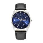 Titan Quartz Analog Blue Dial Leather Strap Watch for Men-NP1864SL02