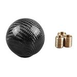 RYANSTAR Gear Shift Knob Universal Shifter Knobs with 3 Adapters Stick Shifter Round Ball Carbon Fiber Style Black