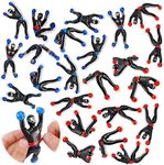 Liberty Imports Sticky Wall Climbing Ninjas with DIY Costume Stickers, Stretchy Climbers Window Crawlers, Party Favor Tricky Novelty Toys Climbing Rolling Men for Kids (Pack of 24)