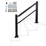 XINGFA 3-4 steps Handrails for Outdoor and Indoor Steps (Black)