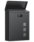 Uniclife Large Mailbox, Wall Mount Mailboxes for Outside, Mail Boxes with Combination Lock, Security Locking Key Drop Box for House School Office and Outdoor, Black