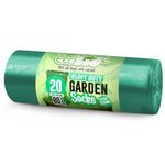 EcoBag - 20 Pack Extra Strong Heavy Duty Garden Sacks - 80L - 25 Microns - Recyclable, Leak Resistant & Eco-Friendly, Durable Garden Waste Disposal Bags for Household & Commercial Use (700x860mm)