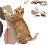 ComSaf Cat Scratcher Triangle, Foldable Cat Scratching Cardboard,Slope Corrugated Scratch Pad, Scratching Lounge Bed for Cat Kitten Kitty, Multiple Scratching Angles, Protecting Furniture, Reversible