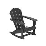 WestinTrends Malibu Rocking Chair Outdoor, All Weather Resistant Poly Lumber Classic Porch Rocker Chair, 350 lbs Support Patio Lawn Plastic Adirondack Chair, Gray