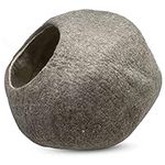 iPrimio 100% Natural Wool Eco-Friendly 50 cm Cat Cave - Handmade Premium Shaped Felt - Makes Great Covered Cat House and Bed for Cats & Kittens - for Indoor Cozy Hideaway