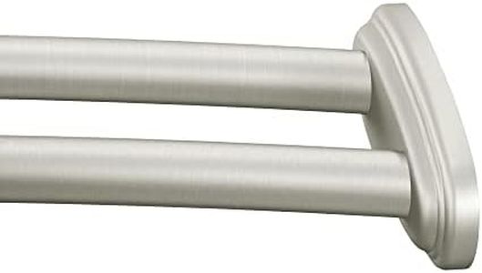 Moen DN2141BN Double Adjustable Curved Shower Rod, Brushed Nickel, 60 Inch