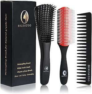 Detangling Brush, O BRUSHZOO hair Brush for Curly Hair, Hair Brushes for Women Men or Kids Curly Hair, Detangler Brush for Natural 3/4abc Hair, Easier and Faster Detangling on Wash Days (Red)