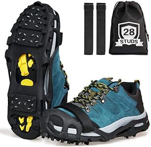 OROOTL Ice Cleats Snow Traction for Footwear Upgraded 28 Spikes Ice Snow Grips Crampon for Men Women Kids Non-Slip Rubber Crampons Over Shoe Boot for Walking on Ice and Snow