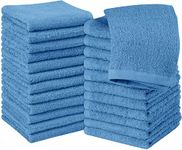 Utopia Towels - Cotton Washcloths Set - 30 x 30 cm, White - 100% Ring Spun Cotton, Premium Quality Flannel Face Cloths, Highly Absorbent and Soft Feel Fingertip Towels (24-Pack, Electric Blue)