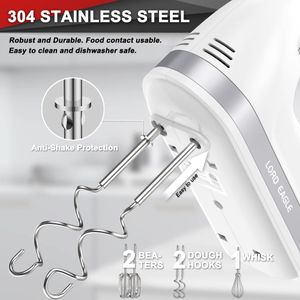 Lord Eagle Hand Mixer 400W – White Electric Kitchen Mixer