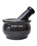 Abimanyu A Tradition Of Fine Quality Pure Granite Stone Mortar and Pestle Set, kharad, Masher Spice Mixer/Okhli and musle/Kharal for Kitchen 6 inches- Big Size