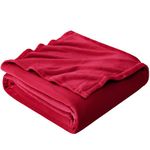 EHEYCIGA Fleece Blanket Red Throws for Sofas Fluffy Warm Soft Blanket for Bed Settees Armchairs, Fit All Season, Double Size, 150x200cm